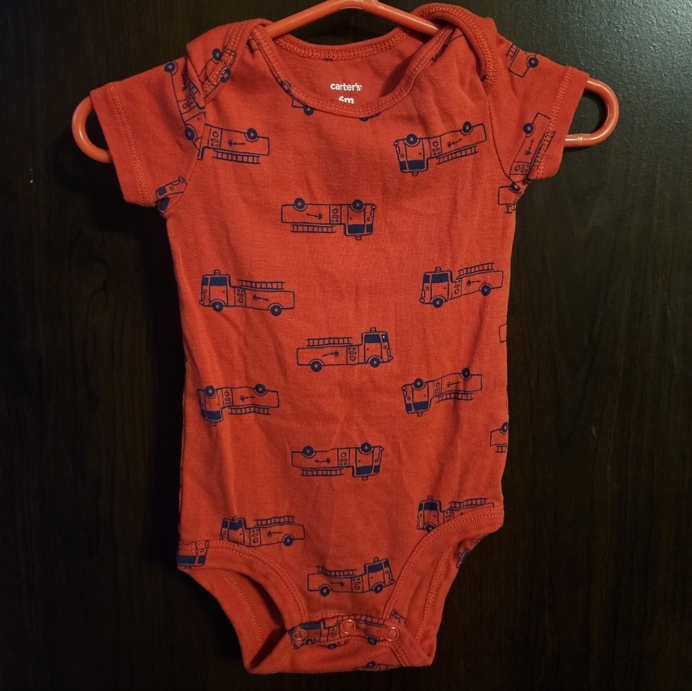 Carter's Red Fire Truck Bodysuit